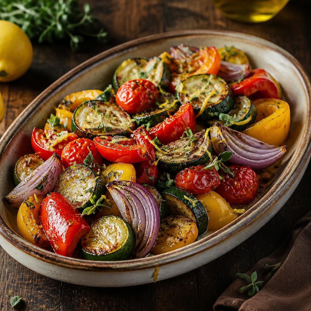 Legumes grelhados italianos como acompanhamento